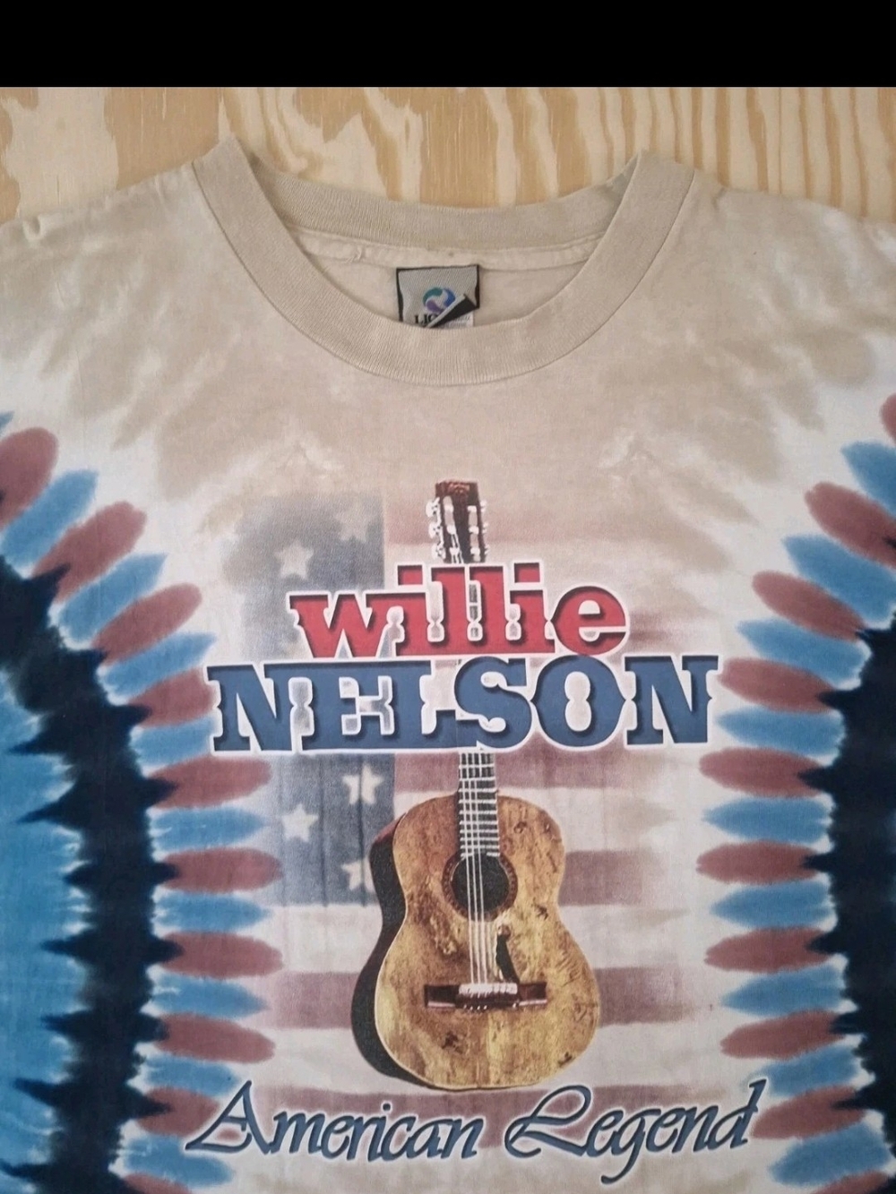 Vintage Willie Nelson Shirt XXL Liquid Blue Tie Dye American Legend Made in USA - Picture 2 of 8